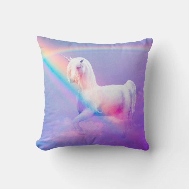 Einhorn und Regenbogen Kissen (Vorderseite)
