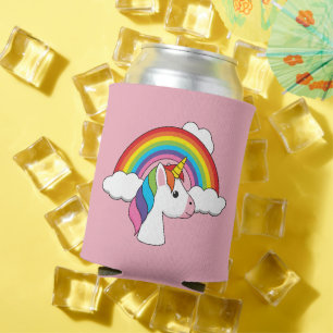 Einhorn und Regenbogen mit Wolken Kawaii Dosenkühler