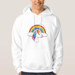 Einhorn und Regenbogen mit Wolken Kawaii Hoodie
