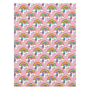 Einhorn und Regenbogen mit Wolken Kawaii Tischdecke