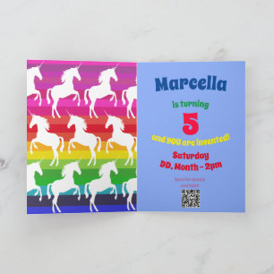 Einhorn und Regenbogen Personalisiert Einladung