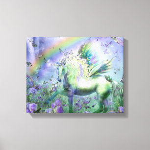 Einhorn und Schmetterlinge Leinwanddruck