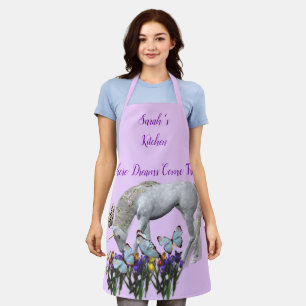 Einhorn und Schmetterlinge Personalisiert Schürze