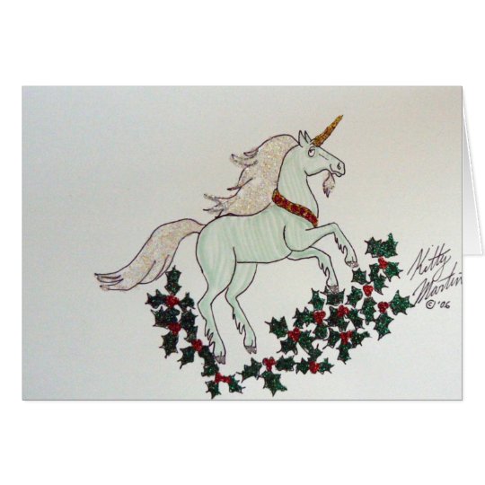 Einhorn und Stechpalme Karte