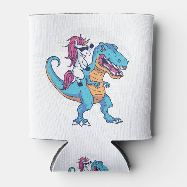 Einhorn und T-Rex Dosenkühler (Vorderseite)