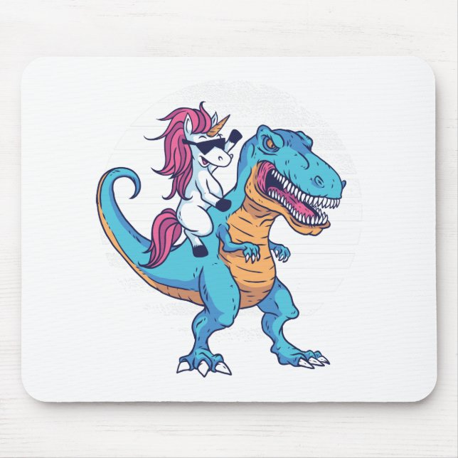 Einhorn und T-Rex Mousepad (Vorne)