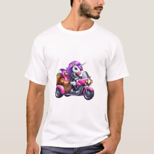 Einhorn und Thanksgiving Truthahn Motorrad Frauen  T-Shirt