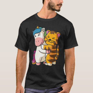Einhorn und Tiger Niedliche Tiere für weibliche Ti T-Shirt