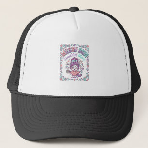 Einhorn-Unordentlicher-Bun-Einhorn-Mama-Retro-Stil Truckerkappe