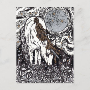 Einhorn unter dem Mond Postkarte