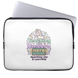 Einhorn-Unterricht mit Einhorn-Energie Fettgedruck Laptopschutzhülle