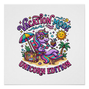 Einhorn Urlaubsmodus Einhorn Edition Werbespot P Poster