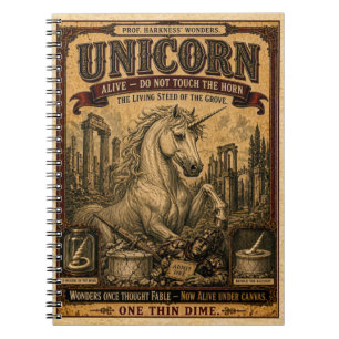 Einhorn, Vintage-Zirkusmonster Notizblock