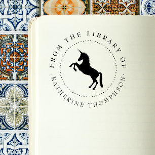 Einhorn Vintages Elegantes aus dem Bibliothekbuch Gummistempel
