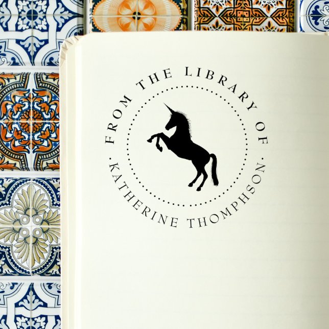 Einhorn Vintages Elegantes aus dem Bibliothekbuch Gummistempel (Von Creator hochgeladen)