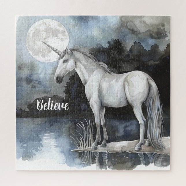 Einhorn Vollmond Glauben (Vertikal)