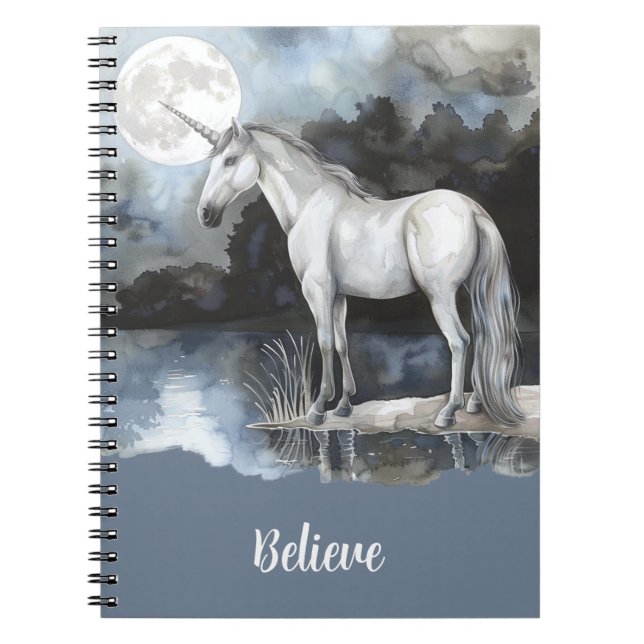 Einhorn Vollmond Glauben Notizblock (Vorderseite)