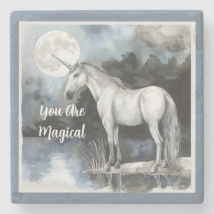 Einhorn Vollmond   Steinuntersetzer