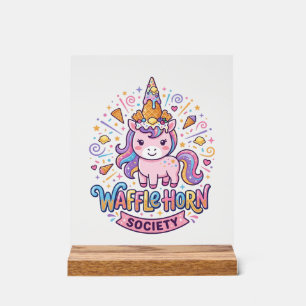 Einhorn-Waffel-Horn-Gesellschaft Druckfertige Bekl Acrylschild
