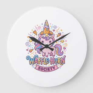 Einhorn-Waffel-Horn-Gesellschaft Druckfertige Bekl Große Wanduhr