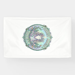 Einhorn-Wald-Magie-Gesellschaft Grafikdesign Weiß  Banner