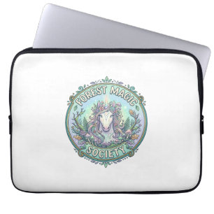 Einhorn-Wald-Magie-Gesellschaft Grafikdesign Weiß Laptopschutzhülle