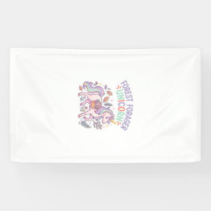 Einhorn-Wald-Sammler-Einhorn-Grafikdesign Weiß Banner
