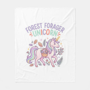 Einhorn-Wald-Sammler Einhorn Grafikdesign Weiß Fleecedecke
