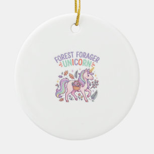Einhorn-Wald-Sammler-Einhorn-Grafikdesign Weiß Keramik Ornament