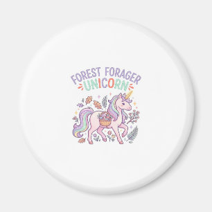 Einhorn-Wald-Sammler-Einhorn-Grafikdesign Weiß Magnet