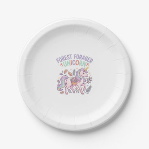 Einhorn-Wald-Sammler-Einhorn-Grafikdesign Weiß Pappteller