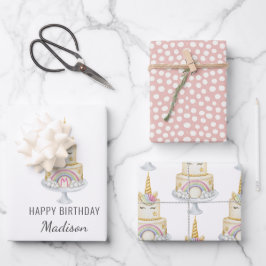 Einhorn Wasserfarbe Erstgeburt Einladung Geschenkpapier Set