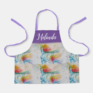 Einhorn Wasserfarben Malerei Lila Girls Schürze