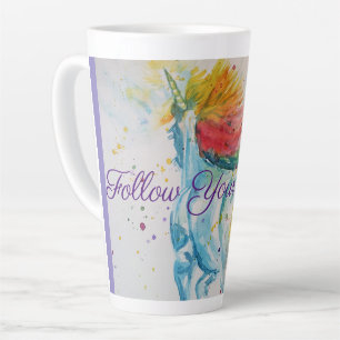 Einhorn-Wasserfarben-Tasse 'Folge Deinen Träumen' Milchtasse