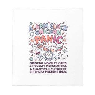 Einhorn Wecker Einhorn Panik Fett Typography  Notizblock