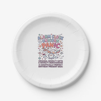 Einhorn Wecker Einhorn Panik Fett Typography Pappteller