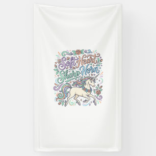 Einhorn Weiches Herz Scharfe Hörner Weißer Hinterg Banner