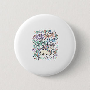 Einhorn Weiches Herz Scharfe Hörner Weißer Hinterg Button