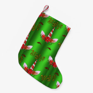 Einhorn-Weihnachten glauben Grün Kleiner Weihnachtsstrumpf