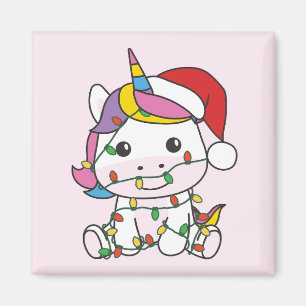 Einhorn Weihnachts Winter Tiere Feiertag Unicorns Magnet