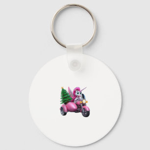 Einhorn-Weihnachtsbaum-Fahr-Motorrad-Frauen-Kind Schlüsselanhänger