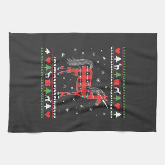 Einhorn-Weihnachtsbaum-Lichter-Dekoration Xmas Swe Geschirrtuch