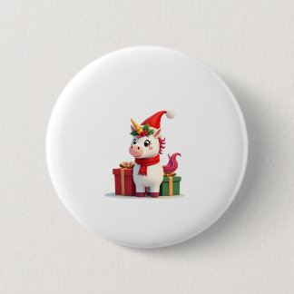 Einhorn-Weihnachtsdekoration Santa Einhorn Weihnac Button