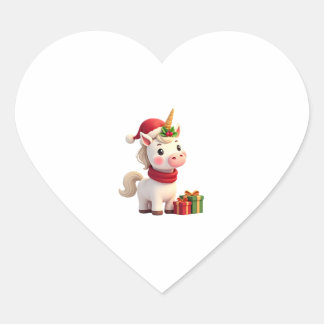 Einhorn Weihnachtsdekoration Santa Einhorn Weihnac Herz-Aufkleber
