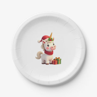 Einhorn-Weihnachtsdekoration Santa Einhorn Weihnac Pappteller