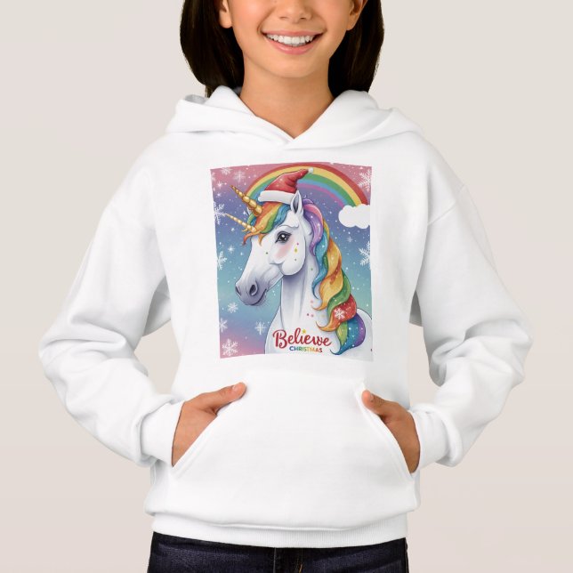 Einhorn Weihnachtsmagie Hoodie (Vorderseite)