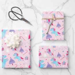 Einhorn Weihnachtswrapping Paper Sheets Geschenkpapier Set