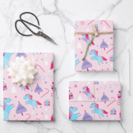 Einhorn Weihnachtswrapping Paper Sheets Geschenkpapier Set