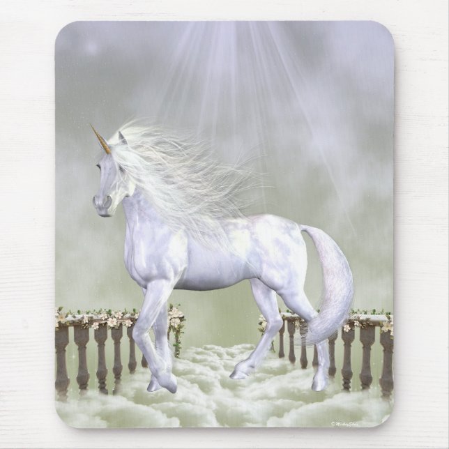 Einhorn-Weiß-Schönheit Mousepad (Vorne)