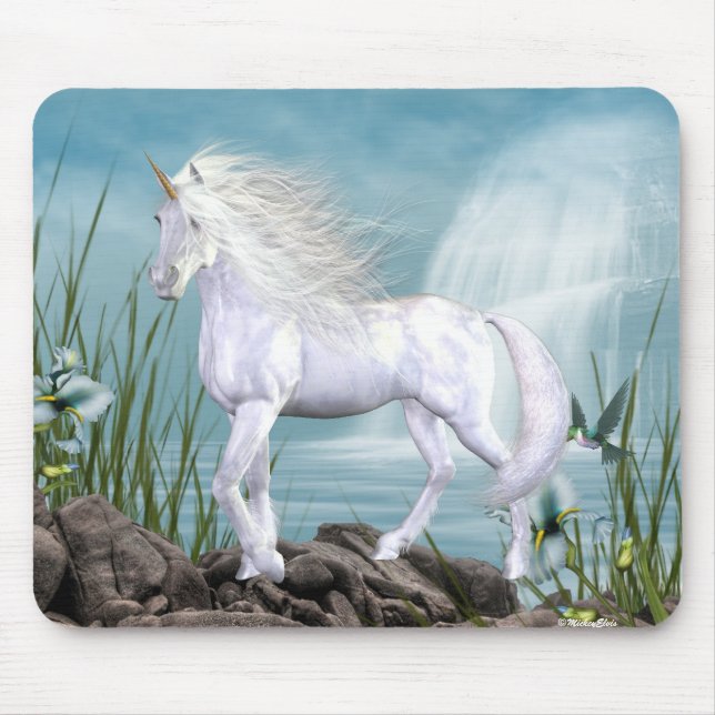 Einhorn-Weiß-Schönheit Mousepad (Vorne)